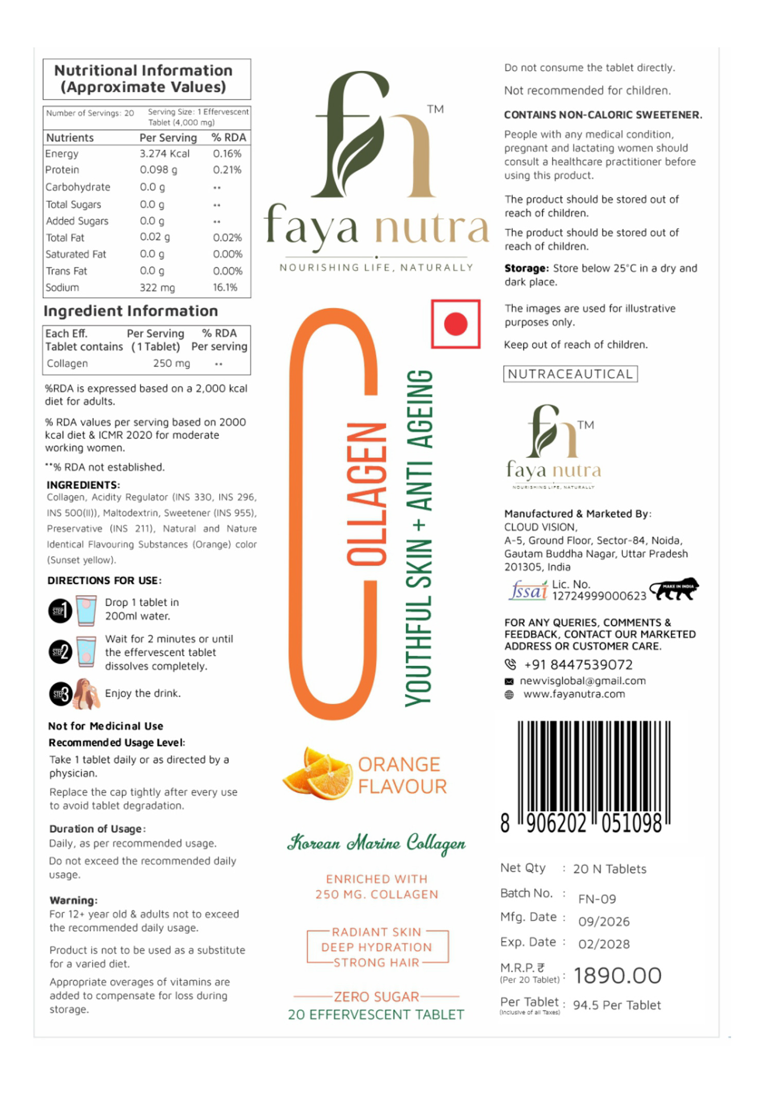 Faya Nutra Collagen - Youthfull Skin + Anti Ageing