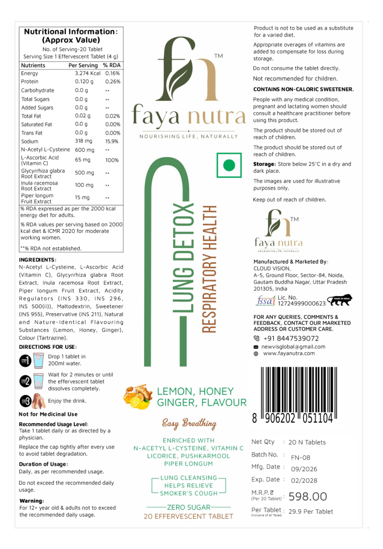Faya Nutra Lung Detox -Respiratory Health