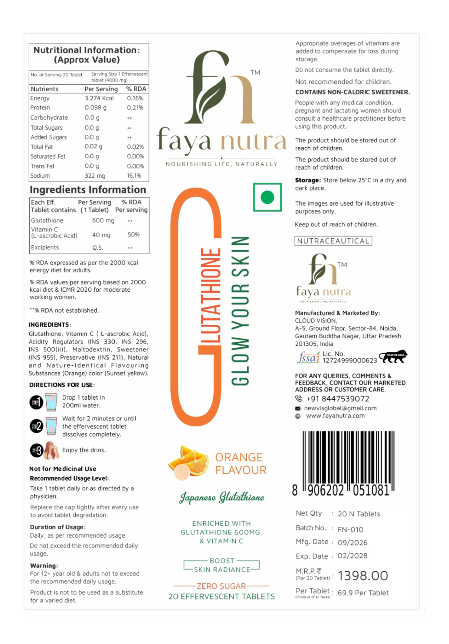 Faya Nutra Glutathione - Glow your Skin